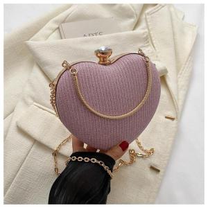 BJ82197 - BLACK/GOLD/GRAY/PINK - TAS PESTA CLUTCH BENTUK LOVE HATI SLEMPANG HANDBAG TALI RANTAI JINJING HANDBAG TAS WANITA FASHION IMPORT MODIS ELEGAN TERMURAH TERLARIS TERBARU TAS BATAM GT2197