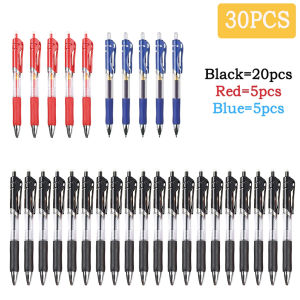wholesale 30 PCS Gel Pen 0.5mm Press Sign Pens Quick drying Student Writing School Exams Stationery Blue Bllpen