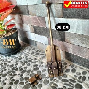 Grendel Pintu Rumah Kuningan Antik 30 cm Grendel Rumah Motif Batavia Grendel Pintu Anti Maling