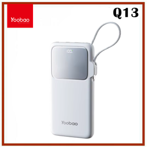 Yoobao Q13 Screen Display Fast Charging 10000mAh Capacity Power Bank with Own Built-in Cable