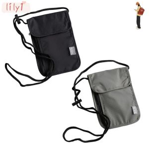 RFID Passport ID Bag Nylon Multi-Functional Document Pouch Portable Waterproof Neck Wallet Travel
