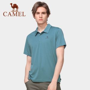 Cameljeans Outdoor Men T shirt Summer Wear Polo Shirt for Men Cool Ice Silk Quick-drying T-shirt Sports Short-sleeved Top