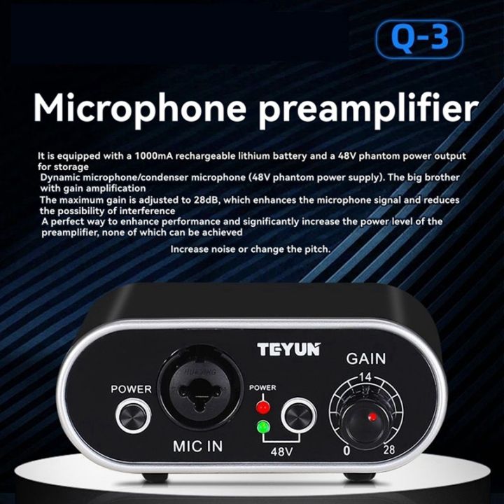 Q3 Preamplifier 48V Phantom Power Microphone Amplifier Stage 28dB ...