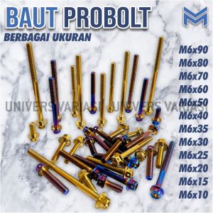 1 PC BAUT PROBOLT FLOWER THAILAND DRAT 10 M6X10 M6X15 M6X20 M6X25 M6X30 M6X35 M6X40 M6X50 M6X60 M6X70 GOLD BIRU BLUE HARGA SATUAN CVT BLOCK MESIN SCOOPY BEAT PCX SUPRA VARIO CB REVO BLADE SPACY TIGER SONIC NOVA GRAND NSR MIO NMAX AEROX VIXION LEXI FINO