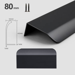 Cabinet Door Knob Aluminum Alloy Furniture Handle Drawer Pull Hidden Recessed Curved Style Handles