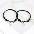 Harga Grosir - (2PCS) Gelang Kunci Love Couple / Gelang Couple Liontin Gembok Love Kunci Tali Korea / Gelang Pasangan. 