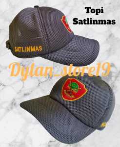 AGEN Topi SecurityTopi LINMAS SATLINMAS Abu Terbaru Hansip Topi Jaring Dobel MessTopi Satpam