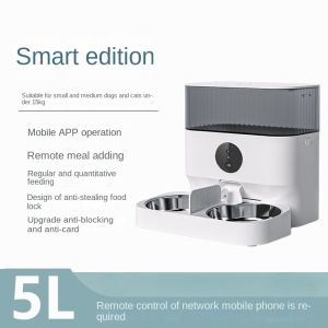 Cat Bowl Automatic Feeder WIFI Intelligent Double Visual Dog Timing Quantitative Feeding Machine