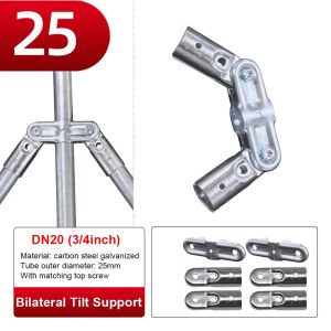 ANAMA 1Pcs Round Pipe Joint 20/25/32mm Carbon Steel Galvanized Fixed Clamp Durable Rod Support Rack Clothes Display