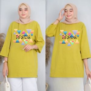 Baju Atasan Jumbo Wanita Nala Blus Kaos Katun Combed 24s S M L XL XXL 3XL Blouse Oversize Kekinian