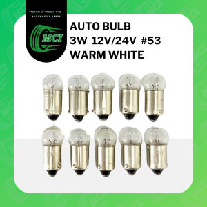 10pcs/1set AUTO BULB 3W 53 12V/24V Lamp Single Contact Car Motorcycle Truck Signal Brake Light Small