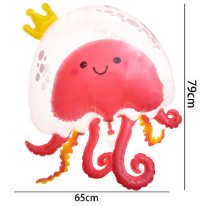 3Pcs Cute Double-layer Jellyfish Balloon Octopus Bubble Ball Double Crown Inflatable Balloon Cartoon Three Colors Jellyfish Floating Air Balloon Children Baby Toy Parties Supply