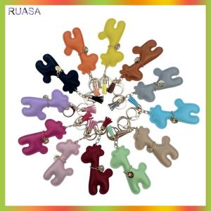 RUASA Hươu cao cổ dây đeo cổ tay điện thoại di động Trường hợp mặt dây chuyền Túi Mặt dây chuyền phim hoạt hình hươu điện thoại di động Trường hợp vá dây đeo cổ tay