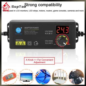 【Local delivery】AC 110-240V To DC 3-24V Power Supply Adapter Converter 5.5x2.5mm Plug Multi-Voltage Regulated Adapter LED Display