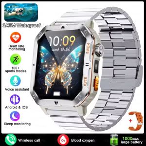 2025 Đồng hồ thông minh ngoài trời mới cho nam nữ pin 1000mAh thời gian chờ siêu dài chống nước 3ATM gọi Bluetooth màn hình AMOLED 2.01 đồng hồ thể thao thông minh