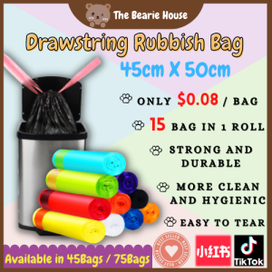 ♡SG New Arrival♡ (Drawstring Garage Bag Trash Bag Dustbin Bag Plastic Bag)
