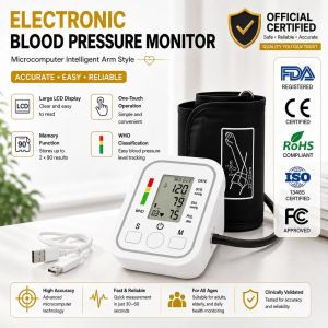 [Ready Stock In MY]Automatic Digital BloodPressure Monitor  Cuff Measuring Instrument HomeMachine Prenatal Monitoring Devices Monitor Digital LCD Heart BeatMonitor BP Cuff Arm Blood Pressure Measuring Instrument Prenatal Monitoring Devices