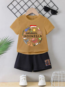 Joykids Setelan Anak laki - laki dan perempuan Dirgahayu Indonesia 17 agustusan / Setalan Anak Kemerdekaan Indonesia