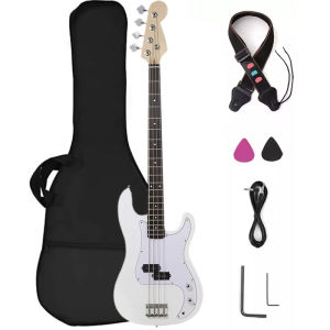 Full Size 46 Inch High Gloss Electric Bass Guitar 4 StringsBass Guitar With Gig Bag Kit