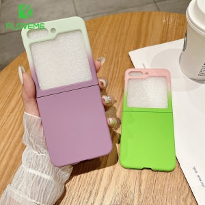 FLOVEME Luxury Gradient Frosted Folding Phone Case For Samsung Galaxy Z Flip 5 Flip 4 Flip 3 Matte Skin Feeling Ultra Thin Hard PC Anti-fall Shockproof Back Cover For Galaxy Z Flip 5 Flip 4 Flip 3