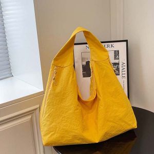 BLACKON Casual Nylon Shoulder Bag Double Zipper Design Multi-Pocket Storage Pouch Versatile Solid Color Versatile Commuting Handbag Outdoor