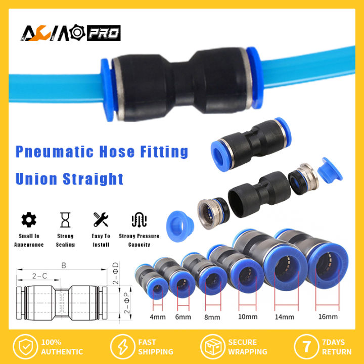 AumoPro Pneumatic Fitting Air Hose Fitting union straight PU PG 4mm 6mm 8mm 10mm 12mm 14mm 16mm Inner Straight Push Quick Connector Lazada Lazada PH