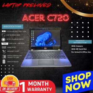 Acer C720 I  | Intel Celeron 3205U | 2GB RAM | 11.6-Inch HD Screen | BUILT IN CAMERA | SD CARD SLOT PRELOVED