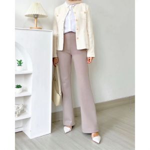 Celana panjang high waist wanita kekinian / Cutbray high waist wanita panjang