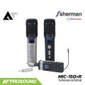 Sherman MIC-150+R ไมค์คาราโอเกะไร้สายแบบมือถือ ไมค์แบบชาร์จได้ ปรับความถี่ได้ 40 แชนแนล AT Prosound. 