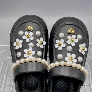 22ชิ้น/เซ็ต Crocs Jibbilz เสน่ห์เดซี่ดอกไม้ประดับรองเท้าดอกไม้อุปกรณ์เอาออกได้โซ่รองเท้ามุกสำหรับ Crocs