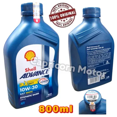 SHELL ADVANCE MATIC 4T AX7 0.8L SCOOTER SEMI SYNTHETIC SAE 10W 30 JASO MB API SN AX 7 Oli Motor Matic 800ml