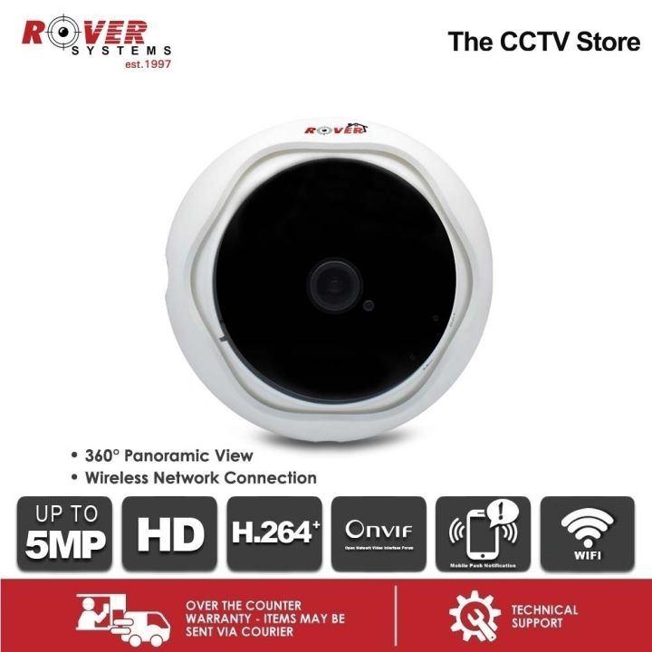 Rover Systems 5MP Panoramic 360° VR Fisheye Camera Indoor Smart