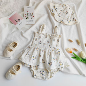 Summer 0-2Y 2PCS Floral Ruffle Baby Girls Clothes Bodysuit One Piece Kids Baby Birthday Princesses Dress Jumpsuits Clothing2026