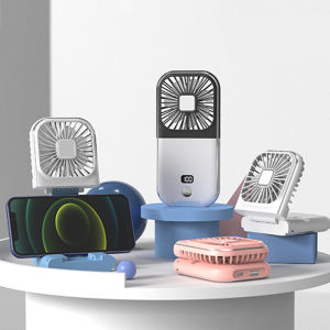 [In Stock] N-Power Ultra-thin Folding Fan Desktop Silent Charging Treasure Mini Portable Hanging Neck Wind Fan With Powerbank