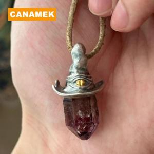 【CANAMEK】 Witch Hat Crystal Pendant Necklace Niche Design Unique Simple Artistic Personality Fashion High Sense Pendant Jewelry Bracelet