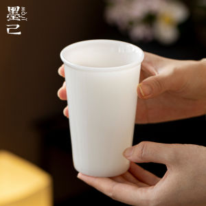 墨己璞玉茶具冰种羊脂玉瓷陶瓷可乐杯家用牛奶杯高档喝水杯子大号