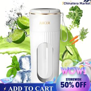 【Chinatera】 340ml Portable Juicer Juicer Bottle Rechargeable 1200mAh for Home Office Travel