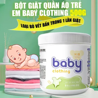 Bột Giặt Quần Áo Cho Bé Baby Clothing 500g - Công Nghệ Oxygen An Toàn Cho Da Bé Không Phai Màu