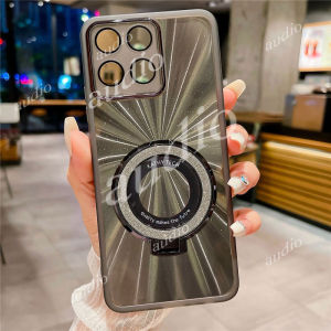 Honor 400 Smart 5G Luxury Gradient Bling Glitter Ring Holder Phone Case For HONOR 400 Smart 400Smart Honor400 Smart 5G Full Camera Lens Protective Film With Bling Magnetic Bracket