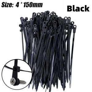 500pcs Screw Hole Nylon Cable Ties/ Hole Mount Nylon Cable Zip Ties/Multifunctional Nylon Cable Fasteners/Self Locking Loop Wrap Bundle Tie Straps/Household Industrial Wire Fastening Organizer.