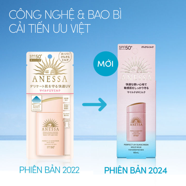 Kem Ch ng N ng Anessa PERFECT UV SUNSCREEN MILD MILK 60ML M U H NG Kem Ch ng N ng Anessa PERFECT UV SUNSCREEN MILD MILK 60ML M U H NG