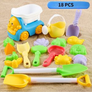 CuddleCove 18PCS Kids Beach Toys Set Outdoor Digging Sand Shovel Bucket BPA-Free Safe Material Child Beach Play Set