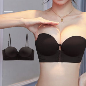 『Brelira』Strapless Push Up Bra Front Buckle Seamless Wireless Bra Breathable Small Chest Lift Women Lingerie Anti-Sagging Support Underwear