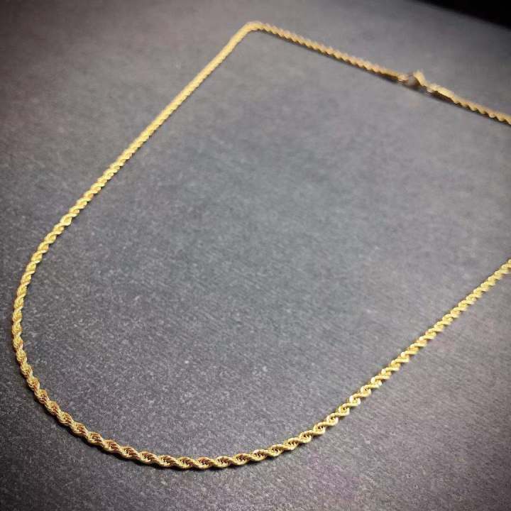Rope Chain/Twisted Chain】18k saudi gold necklace for men 18k