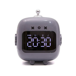 New Cartoon Robot Student Alarm Clock Inligent Charging Type Sleepy Silent Electronic Clock Creative Digital Clock Gift