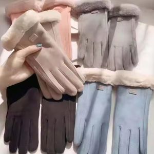 Hot Sale Women Winter Thick Plush Gloves Fashion Warm Suede Outdoor Lady Touchscreen Driving Gloves