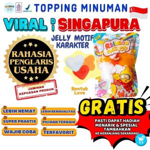 Jelly Motif Karakter Topping Minuman - Jelly Bentuk Love Cocok Untuk Semua Minuman | Popping Boba Meletus Pecah Dimulut Nata Jelly