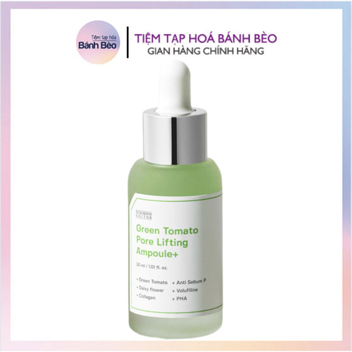 Serum thu nhỏ lỗ chân lông cà chua xanh SUNGBOON EDITOR GREEN TOMATO PORE LIFTING AMPOULE+ 30ML