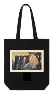 Uniquely Singapore Canvas Tote Bag - Sunset at Marina Bay Sands  by local artist Joanna Wong