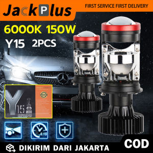 2PCS Lampu Led Mobil Dan Motor H4 Mini Projector Projie Y15 Super Bright 150 Watt